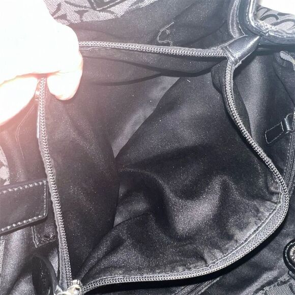 Coach Women's Black Signature Python Shoulder Bag - Picture 11 of 12